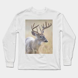 In Fields of Gold - White-tailed buck Long Sleeve T-Shirt